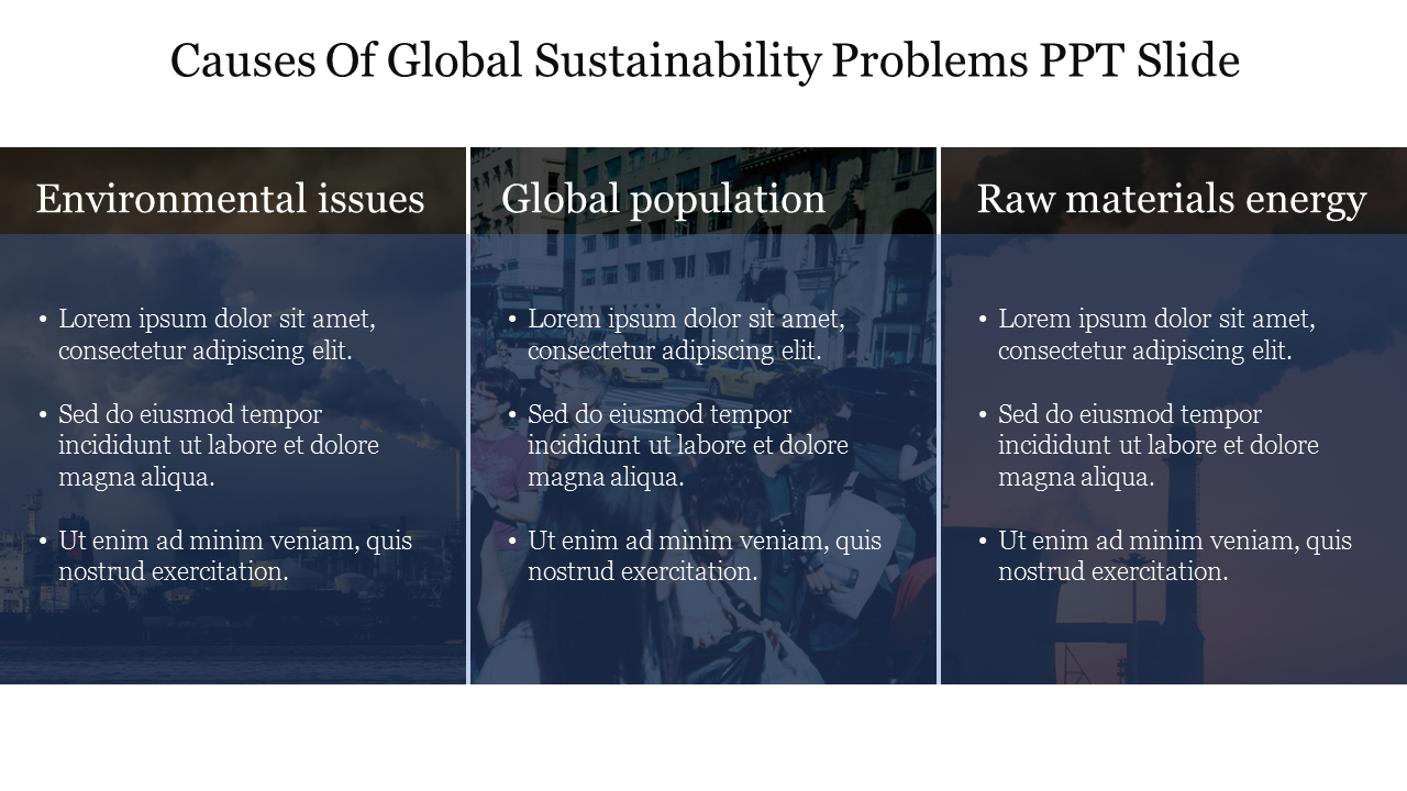 Causes Of Global Sustainability Problems PPT Slide